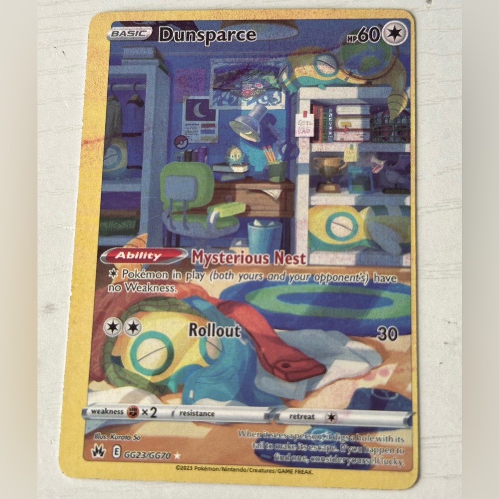 Dunsparce GG23/GG70 GGH Pokemon Card (SWSH Crown Zenith GG)